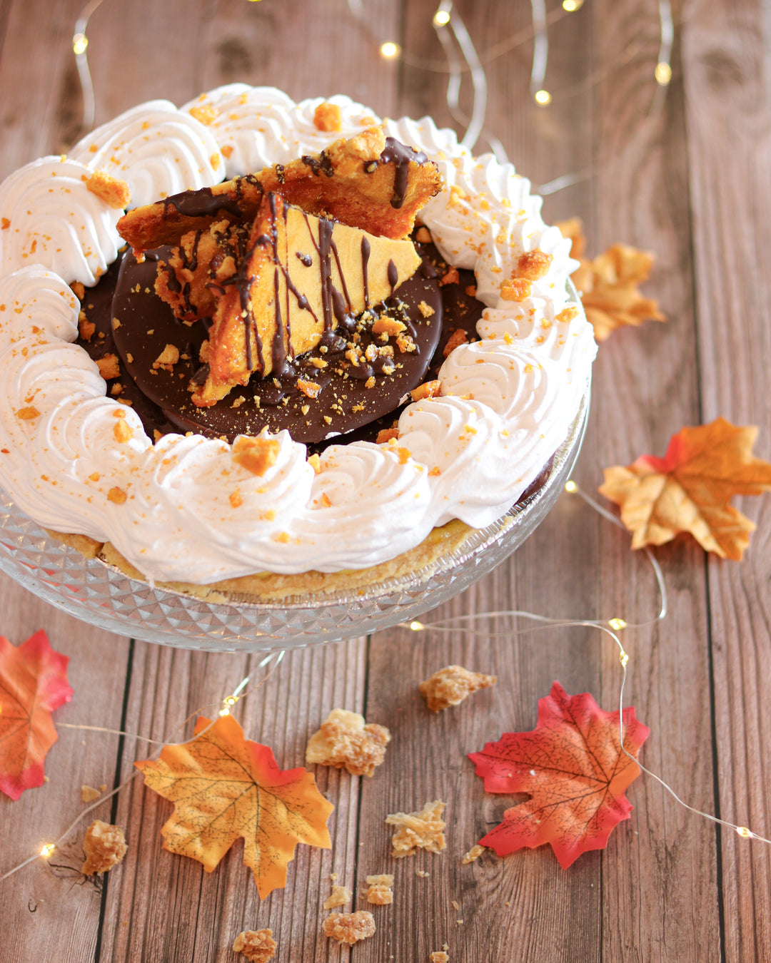 9" Peanut Butter Honeycomb Pie | Hearty and Homey Pie | GLUTEN FREE OPTION