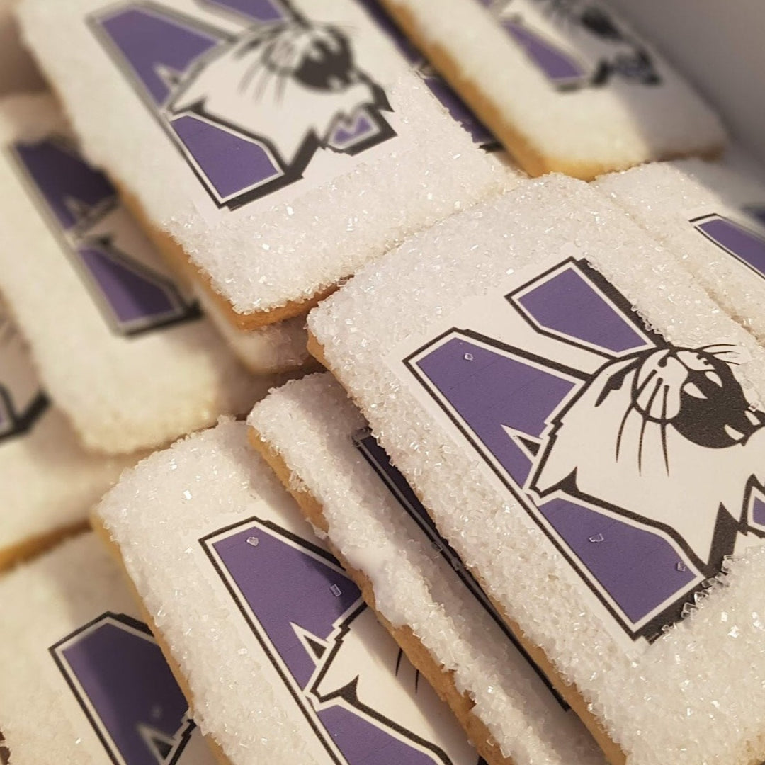 Graduation school logo cookies, guest favors, grad party, 2023, 2024 class of 2023